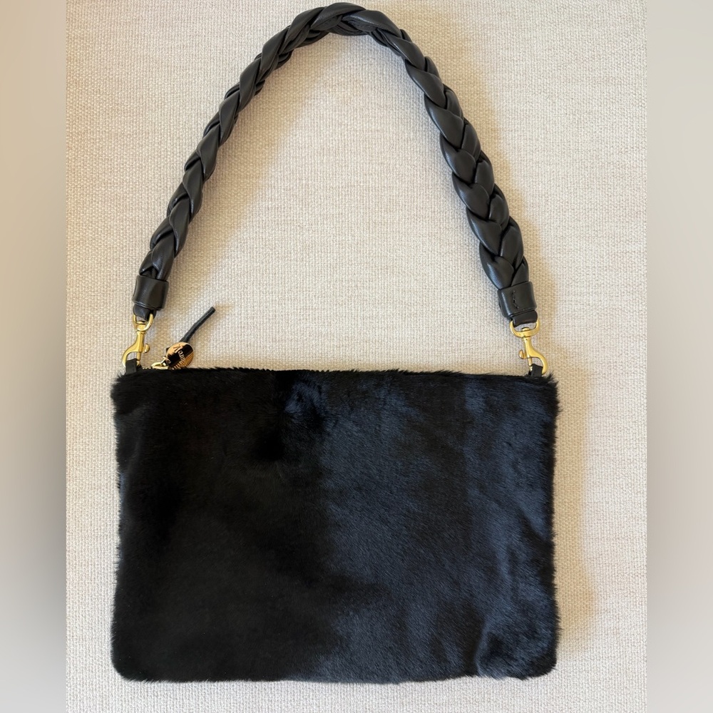 Clare V. Fur Flat Clutch with tabs